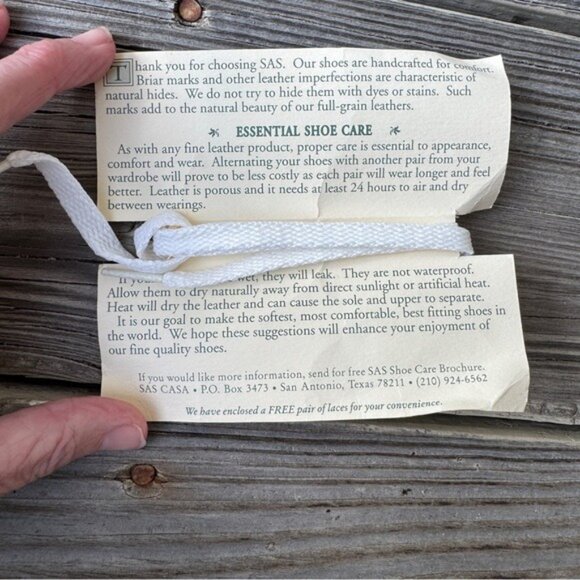 SAS Siesta Lace Up Genuine Leather Loafer Bone Women Size 7.5 Wide Hand Sewn - Picture 3 of 14